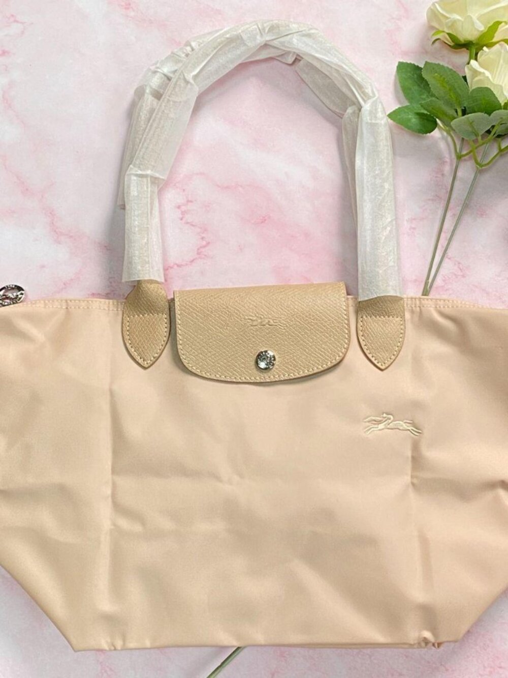 Women's Longchamp light pink large tote bag